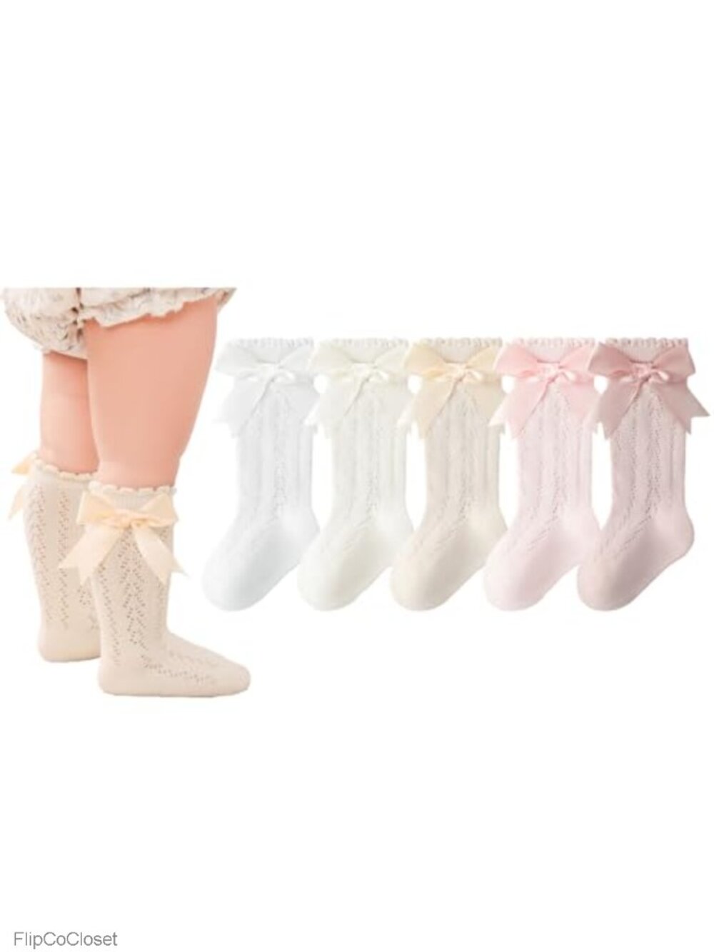 Toddler Baby Girls Knee High Cotton Dress Socks Combed Cotton